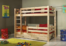 Kinder Etagenbett in Kiefer massivholz unbearbeitet Sofus
