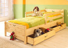 Kinder Bett in Kiefer massivholz unbearbeitet Cross